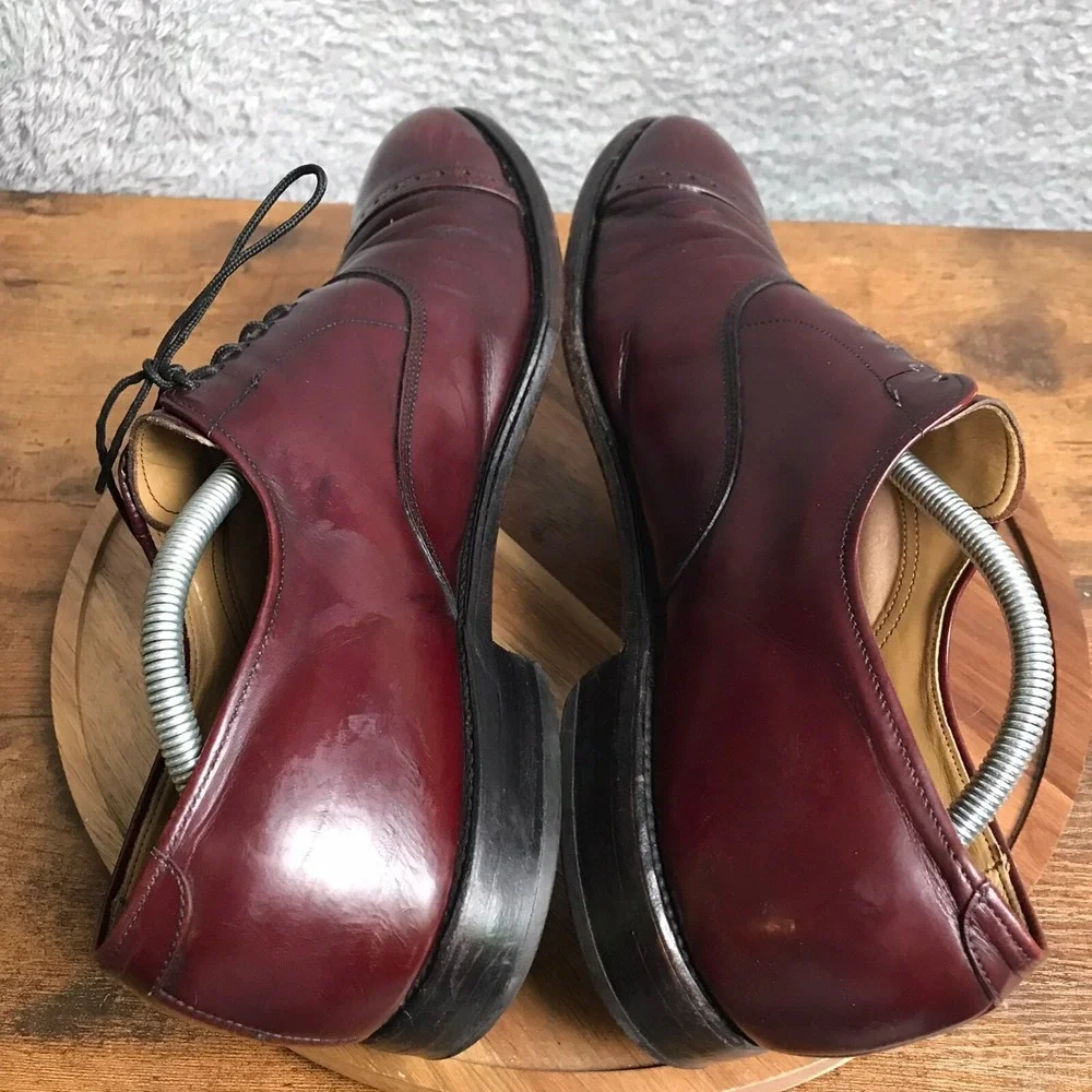 Allen Edmonds Fifth Avenue Dress Shoes Mens 12B Cherry Leather‎ Cap Toe Oxford